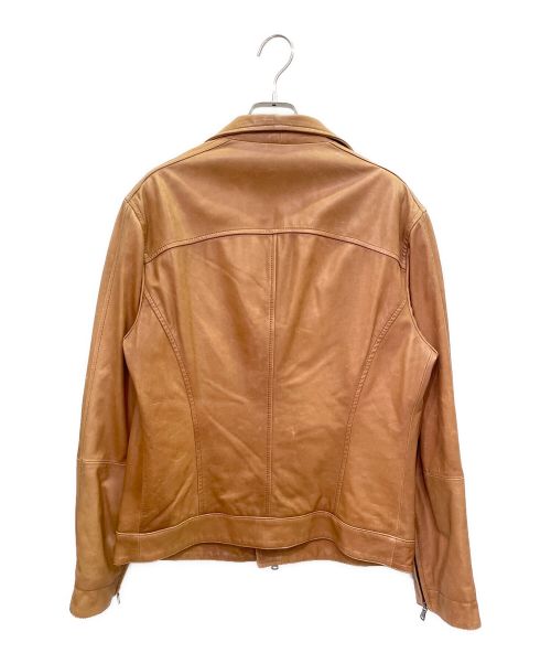 BRUNELLO CUCINELLI（ブルネロクチネリ）BRUNELLO CUCINELLI (ブルネロクチネリ) ラムレザー ダブル ライダースジャケット ブラウン サイズ:XSの古着・服飾アイテム