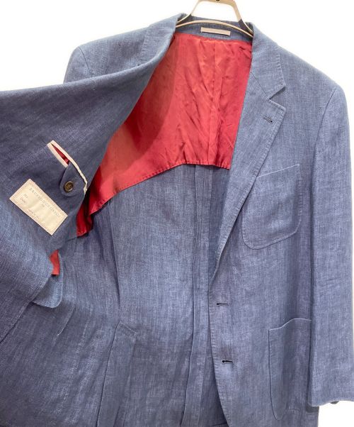 BRUNELLO CUCINELLI（ブルネロクチネリ）BRUNELLO CUCINELLI (ブルネロクチネリ) リネン セットアップ スーツ インディゴ サイズ:46の古着・服飾アイテム