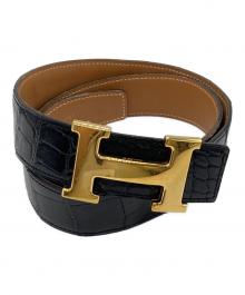 HERMES（エルメス）の古着「レザーベルト」｜ブラック