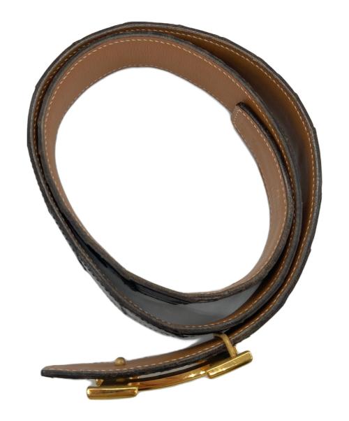 HERMES（エルメス）HERMES (エルメス) レザーベルト ブラックの古着・服飾アイテム