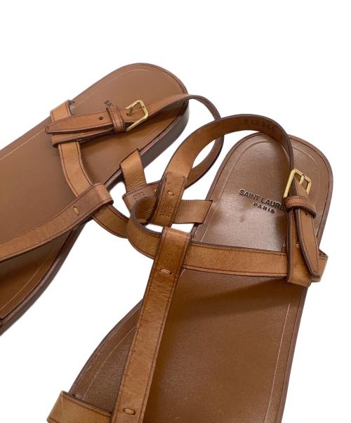 Saint Laurent Paris（サンローランパリ）Saint Laurent Paris (サンローランパリ) レザーサンダル ブラウン サイズ:39の古着・服飾アイテム