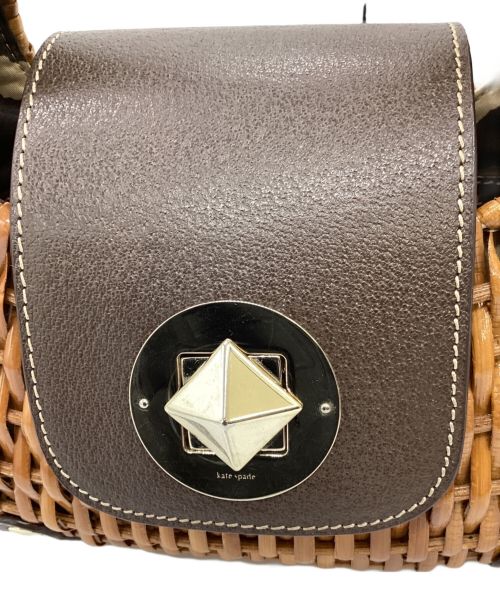 Kate Spade（ケイトスペード）Kate Spade (ケイトスペード) バスケットストローハンドバッグ ブラウンの古着・服飾アイテム
