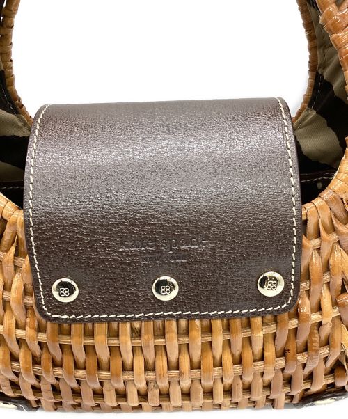 Kate Spade（ケイトスペード）Kate Spade (ケイトスペード) バスケットストローハンドバッグ ブラウンの古着・服飾アイテム