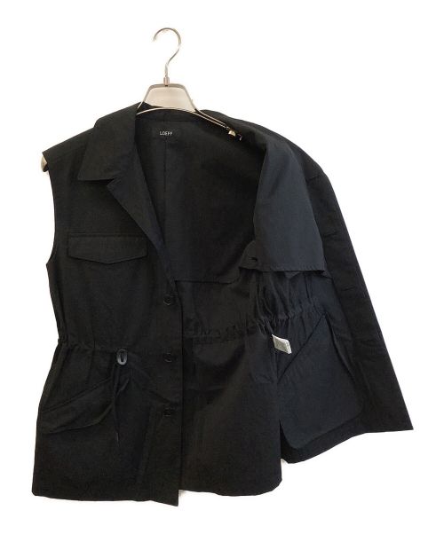 LOEFF（ロエフ）LOEFF (ロエフ) ギャバ ミリタリー ベスト ブラック サイズ:表記無しの古着・服飾アイテム