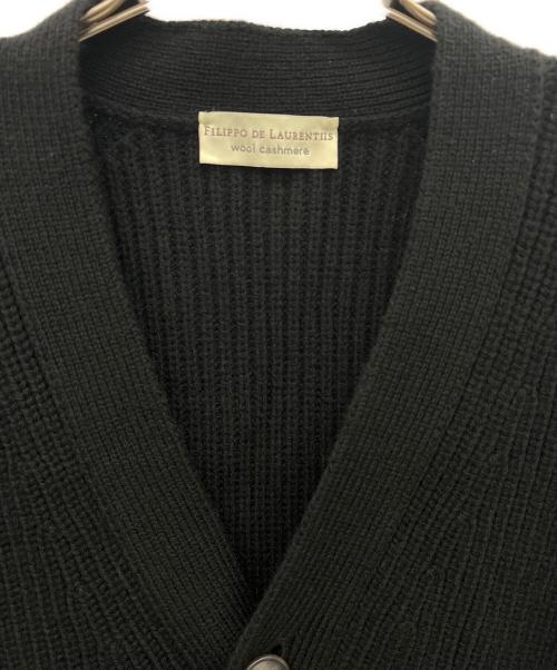 FILIPPO DE LAURENTIIS（フィリッポ・デ・ローレンティス）FILIPPO DE LAURENTIIS (フィリッポ・デ・ローレンティス) ウール カシミヤ カーディガン ブラック サイズ:46の古着・服飾アイテム