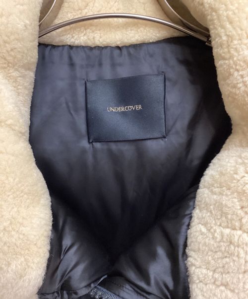 UNDERCOVER（アンダーカバー）UNDERCOVER (アンダーカバー) High Neck Arm Leather Boa Blouson（ハイネックアームレザーボアブルゾン） グレー×ブラック サイズ:1の古着・服飾アイテム