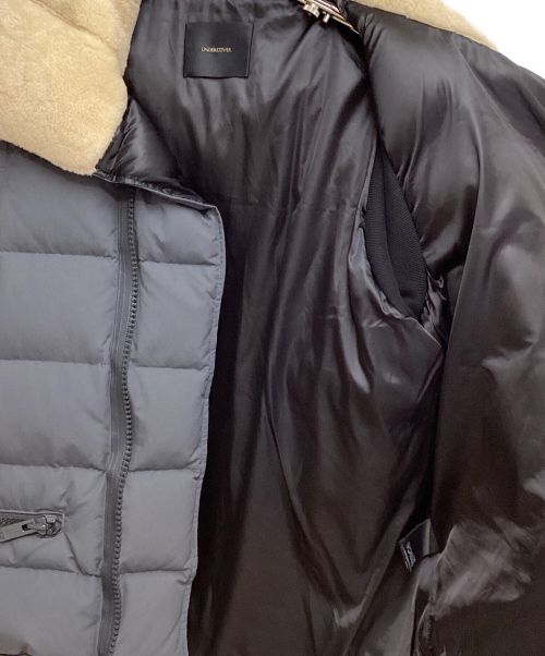 UNDERCOVER（アンダーカバー）UNDERCOVER (アンダーカバー) High Neck Arm Leather Boa Blouson（ハイネックアームレザーボアブルゾン） グレー×ブラック サイズ:1の古着・服飾アイテム