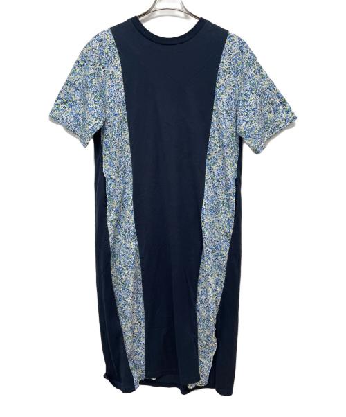 ZUCCA（ズッカ）ZUCCA (ズッカ) LIBERTY PRINTドッキングワンピース ネイビー サイズ:Ｍの古着・服飾アイテム