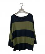 DRIES VAN NOTENドリスヴァンノッテン）の古着「フレアスリーブボーダーカットソー」｜ブラック