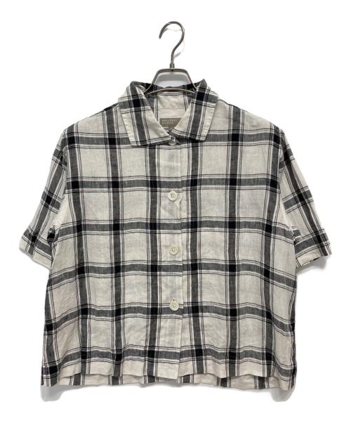 MARGARET HOWELL（マーガレットハウエル）MARGARET HOWELL (マーガレットハウエル) LARGE CHECK LINEN ホワイト サイズ:2の古着・服飾アイテム