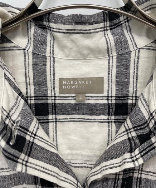 MARGARET HOWELL（マーガレットハウエル）MARGARET HOWELL (マーガレットハウエル) LARGE CHECK LINEN ホワイト サイズ:2の古着・服飾アイテム