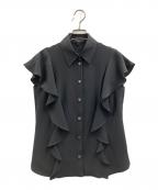 theoryセオリー）の古着「PRIME GGT BD RUFFLE TOP」｜ブラック