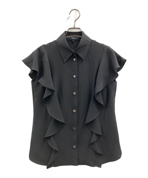 theory（セオリー）theory (セオリー) PRIME GGT BD RUFFLE TOP ブラック サイズ:Sの古着・服飾アイテム