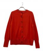 BATONERバトナ―）の古着「BABY WOOL CREW NECK CARDIGAN」｜レッド