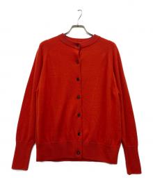 BATONER（バトナ―）の古着「BABY WOOL CREW NECK CARDIGAN」｜レッド