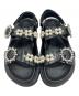 Simone Rocha (シモーネ ロシャ) ビジュートリムレザーサンダル ブラック サイズ:36：18000円