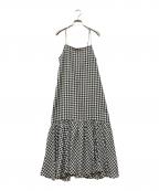 Spick and Spanスピック＆スパン）の古着「ギンガムチェックキャミワンピース」｜ブラック