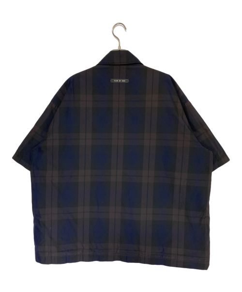 Fear Of God（フィア・オブ・ゴッド）Fear Of God (フィア・オブ・ゴッド) オーバーサイズナイロンシャツ ネイビー×ブラウン サイズ:Mの古着・服飾アイテム
