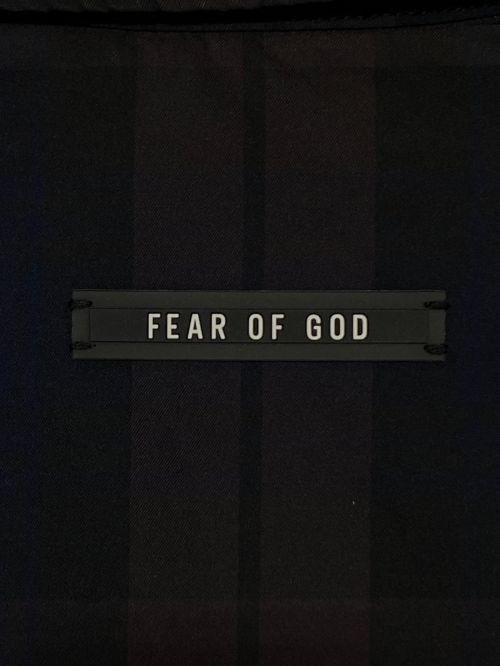Fear Of God（フィア・オブ・ゴッド）Fear Of God (フィア・オブ・ゴッド) オーバーサイズナイロンシャツ ネイビー×ブラウン サイズ:Mの古着・服飾アイテム