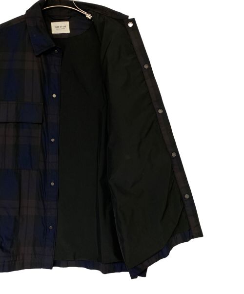 Fear Of God（フィア・オブ・ゴッド）Fear Of God (フィア・オブ・ゴッド) オーバーサイズナイロンシャツ ネイビー×ブラウン サイズ:Mの古着・服飾アイテム