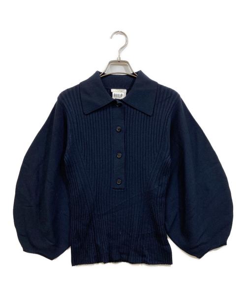 Chloe（クロエ）Chloe (クロエ) バルーンスリーブポロセーター ネイビー サイズ:SIZE Mの古着・服飾アイテム
