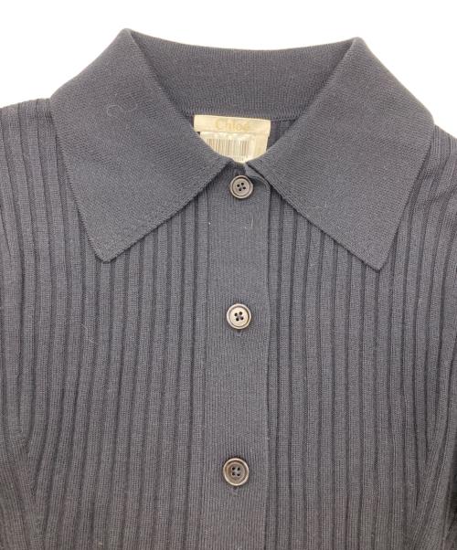 Chloe（クロエ）Chloe (クロエ) バルーンスリーブポロセーター ネイビー サイズ:SIZE Mの古着・服飾アイテム