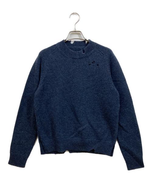 Maison Margiela（メゾンマルジェラ）Maison Margiela (メゾンマルジェラ) デストロイド ダメージ加工 ウール ニット ネイビー サイズ:SIZE Sの古着・服飾アイテム