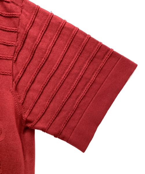 HERMES（エルメス）HERMES (エルメス) Chaine d'Ancre knit dress（シェーヌダンクルニットワンピース） レッド サイズ:42の古着・服飾アイテム