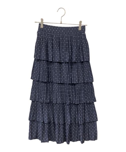 journal standard L'essage（ジャーナルスタンダード レサージュ）journal standard L'essage (ジャーナルスタンダード レサージュ) ティアードプリーツスカート ネイビー サイズ:36の古着・服飾アイテム