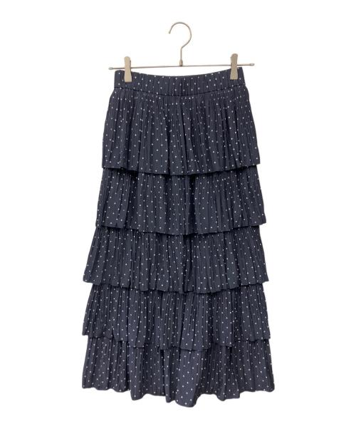 journal standard L'essage（ジャーナルスタンダード レサージュ）journal standard L'essage (ジャーナルスタンダード レサージュ) ティアードプリーツスカート ネイビー サイズ:36の古着・服飾アイテム