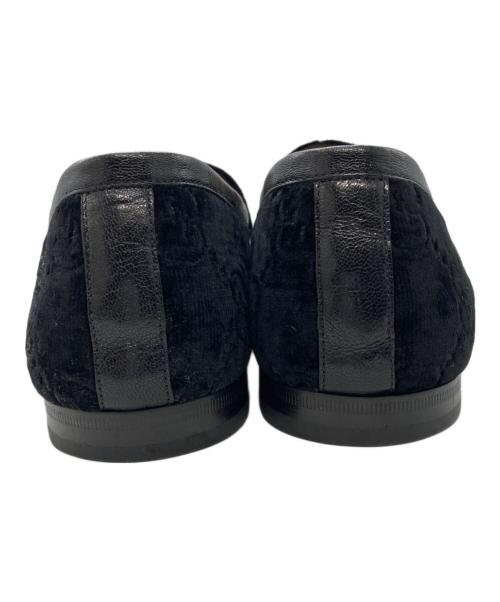 GUCCI（グッチ）GUCCI (グッチ) GGホースビット ベロア ローファー ブラック サイズ:9の古着・服飾アイテム