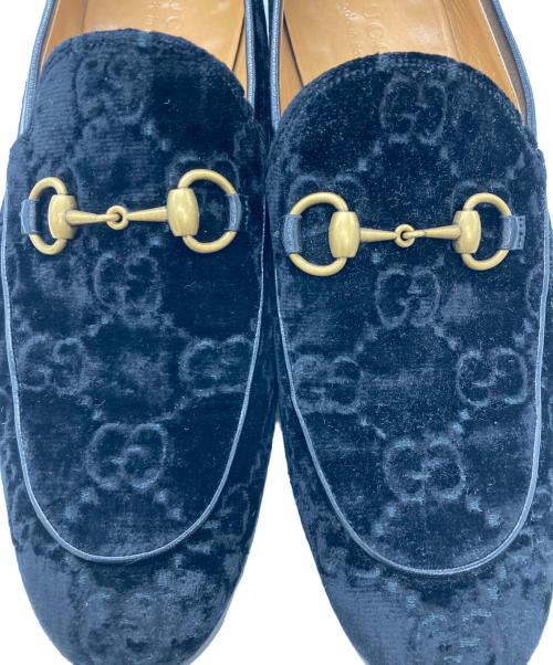GUCCI（グッチ）GUCCI (グッチ) GGホースビット ベロア ローファー ブラック サイズ:9の古着・服飾アイテム
