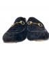 中古・古着 GUCCI (グッチ) GGホースビット ベロア ローファー ブラック サイズ:9：28000円