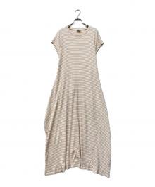 BASERANGE（ベースレンジ）の古着「MAIN SHAW KAFTAN SLEEVELESS DR」｜アイボリー×オレンジ