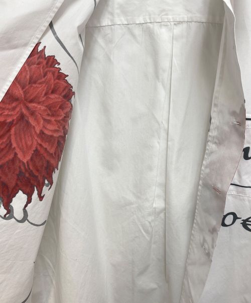Yohji Yamamoto pour homme（ヨウジヤマモト プールオム）Yohji Yamamoto pour homme (ヨウジヤマモト プールオム) ダリアプリント ブロード半袖シャツ ホワイト サイズ:2の古着・服飾アイテム