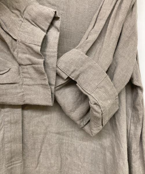 journal standard L'essage（ジャーナルスタンダード レサージュ）journal standard L'essage (ジャーナルスタンダード レサージュ) フレンチリネンスキッパーワンピース チャコールグレー サイズ:38の古着・服飾アイテム