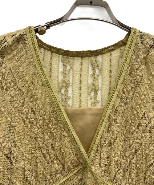 FRAY ID（フレイ アイディー）FRAY ID (フレイ アイディー) ティアードレースワンピース イエロー サイズ:1の古着・服飾アイテム