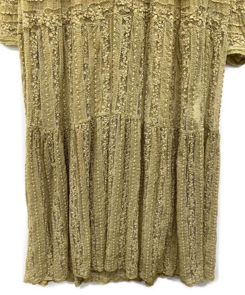 FRAY ID（フレイ アイディー）FRAY ID (フレイ アイディー) ティアードレースワンピース イエロー サイズ:1の古着・服飾アイテム