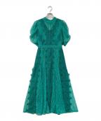 Snidelスナイデル）の古着「ベストレイヤードレースワンピ」｜グリーン