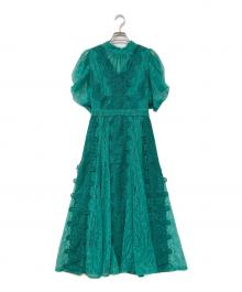 Snidel（スナイデル）の古着「ベストレイヤードレースワンピ」｜グリーン