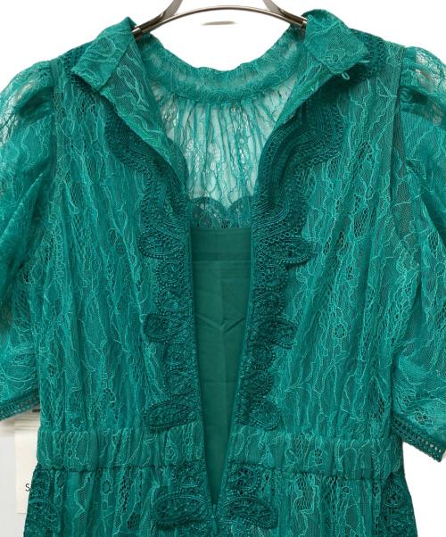 Snidel（スナイデル）Snidel (スナイデル) ベストレイヤードレースワンピ グリーン サイズ:1の古着・服飾アイテム