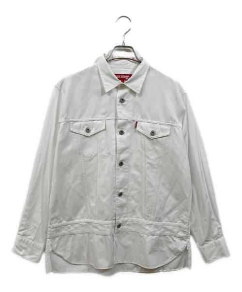 JUNYA WATANABE COMME des GARCONS（(ジュンヤワタナベ コムデギャルソン）JUNYA WATANABE COMME des GARCONS (ジュンヤワタナベ コムデギャルソン) LEVI'S (リーバイス) ジャケットドッキングシャツ ホワイト サイズ:Sの古着・服飾アイテム