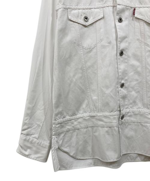 JUNYA WATANABE COMME des GARCONS（(ジュンヤワタナベ コムデギャルソン）JUNYA WATANABE COMME des GARCONS (ジュンヤワタナベ コムデギャルソン) LEVI'S (リーバイス) ジャケットドッキングシャツ ホワイト サイズ:Sの古着・服飾アイテム