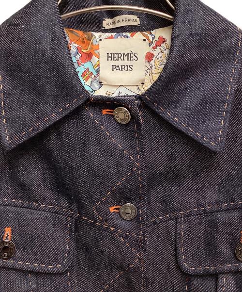 HERMES（エルメス）HERMES (エルメス) Linen denim jacket（リネンデニムジャケット） サイズ:34の古着・服飾アイテム