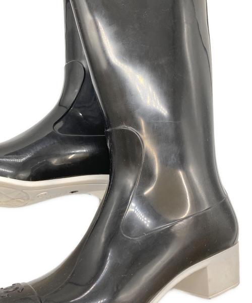 CHANEL（シャネル）CHANEL (シャネル) バイカラーレインブーツ ブラック サイズ:36の古着・服飾アイテム