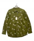 PAPASパパス）の古着「総柄シャツ」｜カーキ