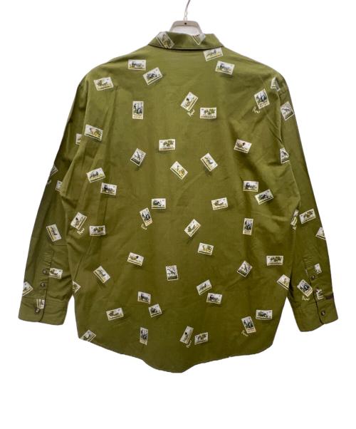 PAPAS（パパス）PAPAS (パパス) 総柄シャツ カーキ サイズ:ⅬⅬの古着・服飾アイテム