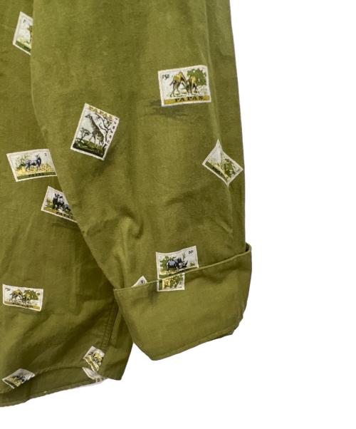 PAPAS（パパス）PAPAS (パパス) 総柄シャツ カーキ サイズ:ⅬⅬの古着・服飾アイテム