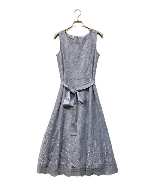 LAURA ASHLEY（ローラ アシュレイ）LAURA ASHLEY (ローラ アシュレイ) 総レースノースリーブワンピース スカイブルー サイズ:7の古着・服飾アイテム