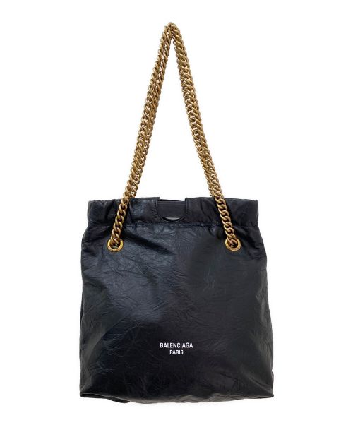 BALENCIAGA（バレンシアガ）BALENCIAGA (バレンシアガ) CRUSH スモール トートバッグ ブラックの古着・服飾アイテム